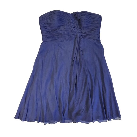 Donna Morgan Twist Detail Sarah Strapless Chiffon Silk Pleated Dress Sweetheart - Picture 2 of 16